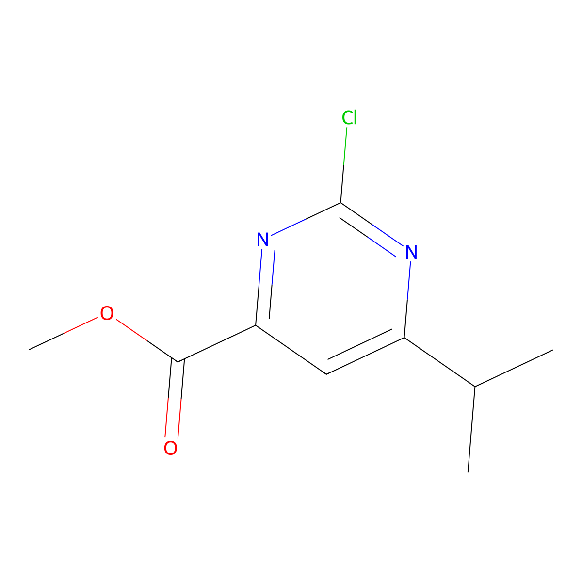 Methyl 2-chloro-6-isopropylpyrimidine-4-carboxylate molecular structure, CAS 1176625-48-1