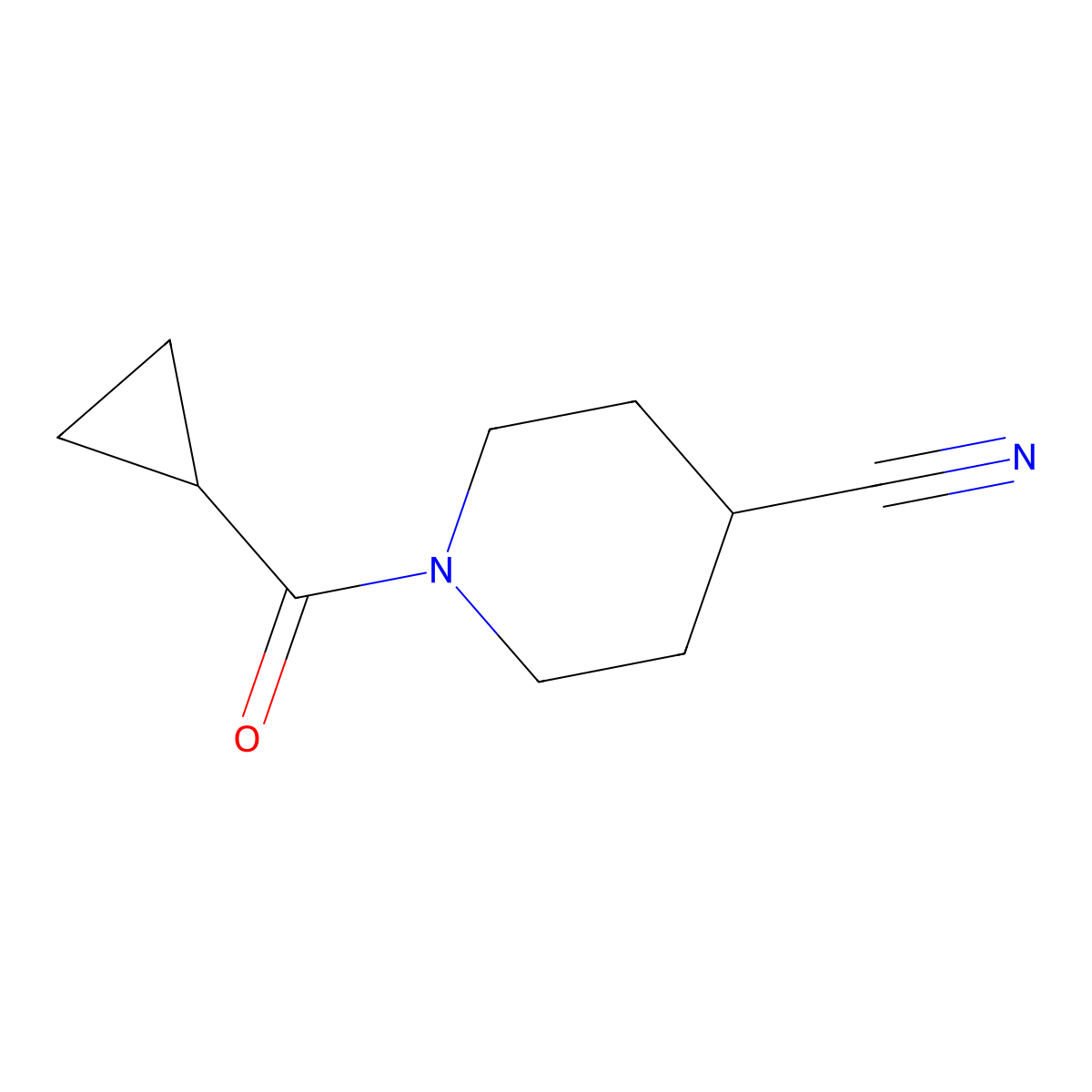 1-(Cyclopropanecarbonyl)piperidine-4-carbonitrile molecular structure, CAS 1176627-58-9