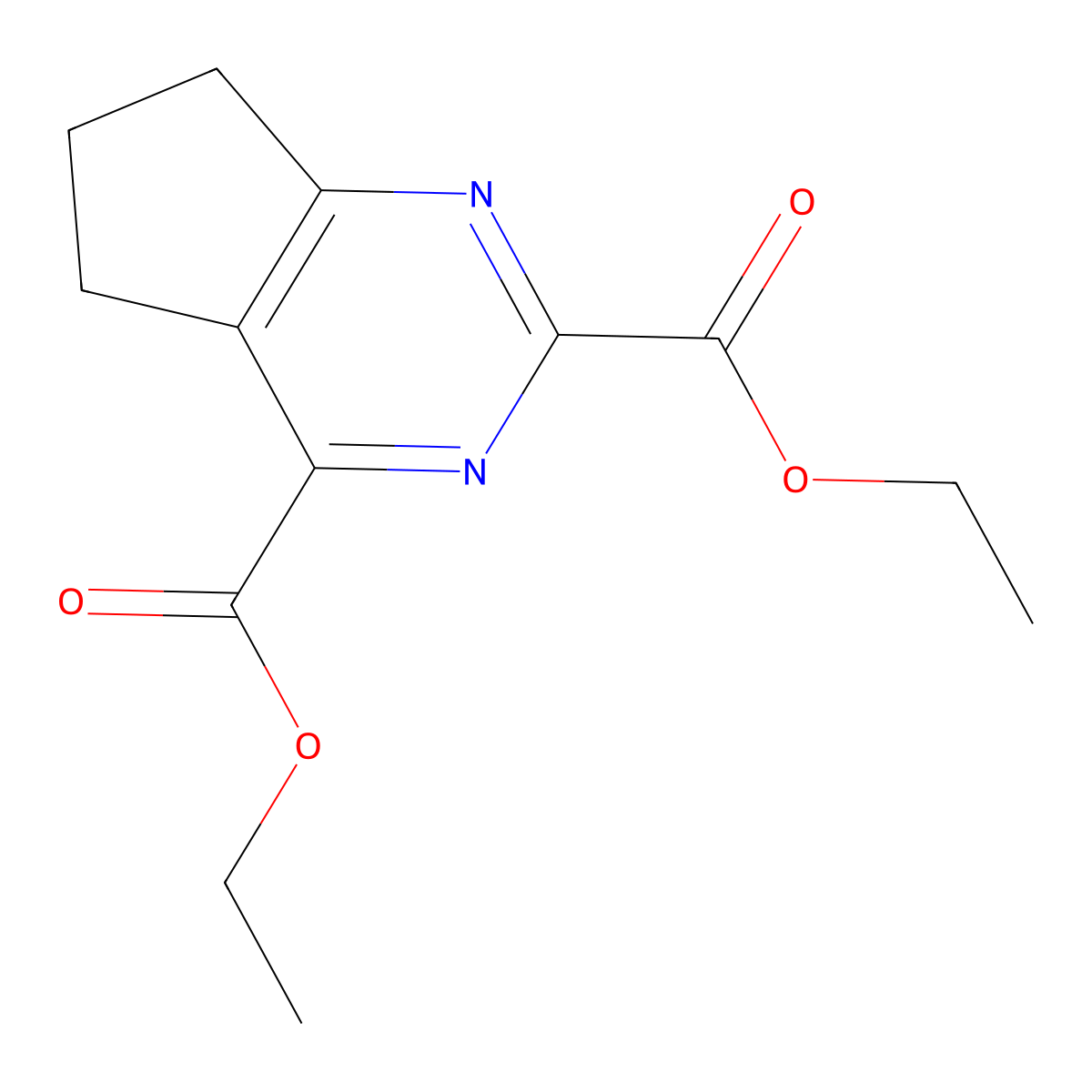 2,4-diethyl 5H,6H,7H-cyclopenta[d]pyrimidine-2,4-dicarboxylate molecular structure, CAS 117663-60-2