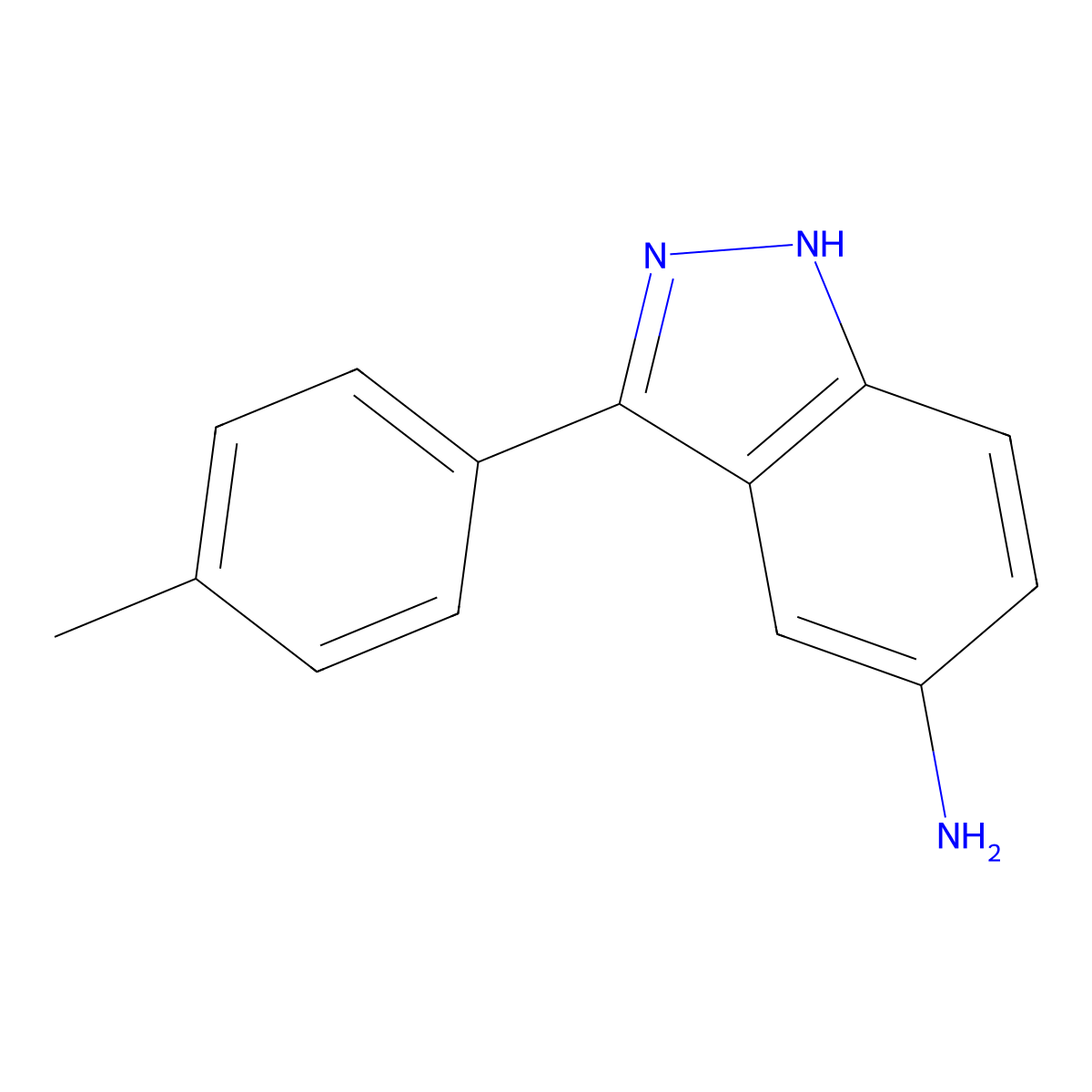 3-(P-tolyl)-1H-indazol-5-amine molecular structure, CAS 1176630-17-3
