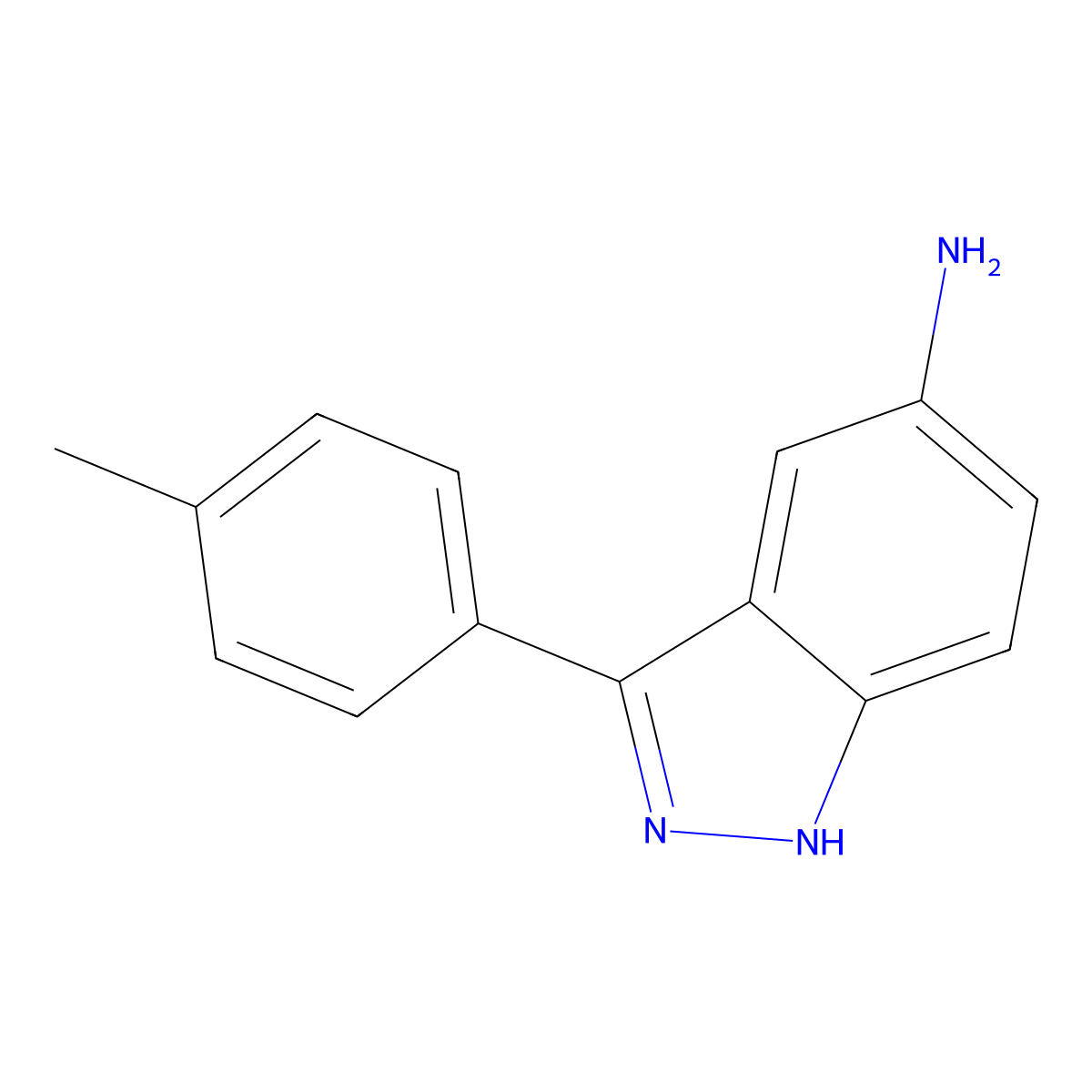 3-(P-tolyl)-1H-indazol-5-amine molecular structure, CAS 1176630-17-3