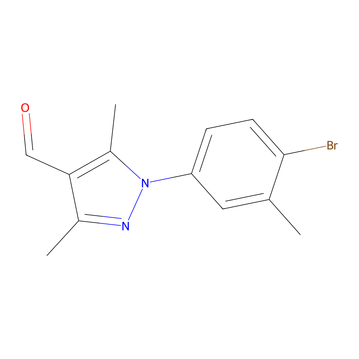 1-(4-Bromo-3-methylphenyl)-3,5-dimethyl-1H-pyrazole-4-carbaldehyde molecular structure, CAS 1176631-90-5