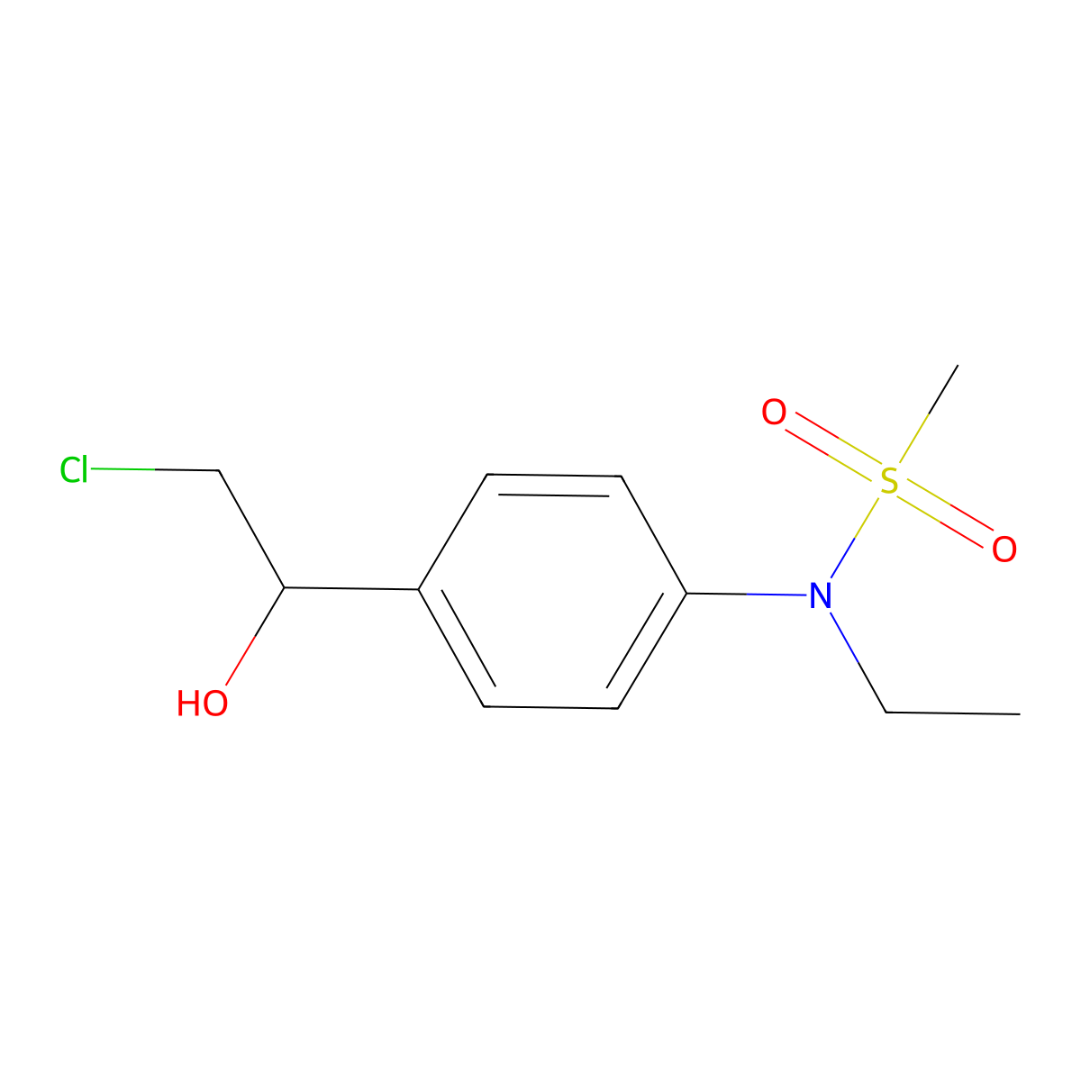 N-{4-[(1R)-2-chloro-1-hydroxyethyl]phenyl}-N-ethylmethanesulfonamide molecular structure, CAS 1176633-06-9