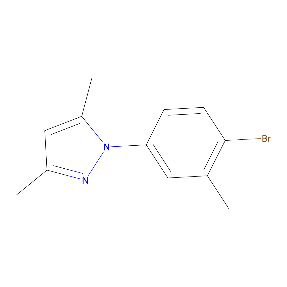 1-(4-Bromo-3-methylphenyl)-3,5-dimethyl-1H-pyrazole molecular structure, CAS 1176645-11-6