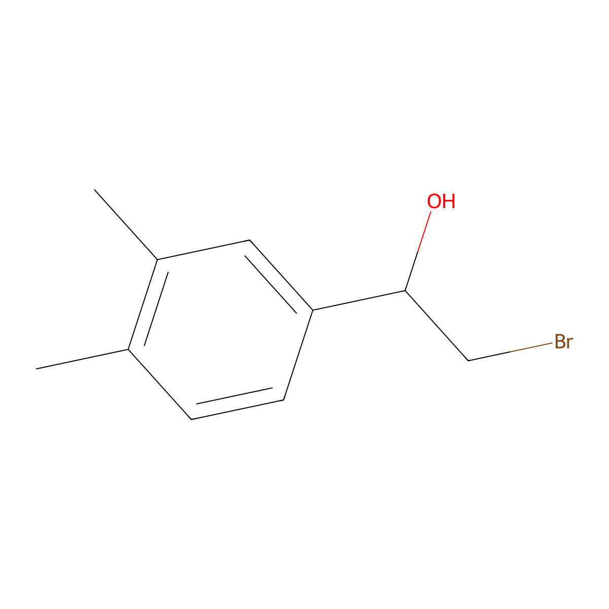 (1R)-2-bromo-1-(3,4-dimethylphenyl)ethan-1-ol molecular structure, CAS 1176646-05-1