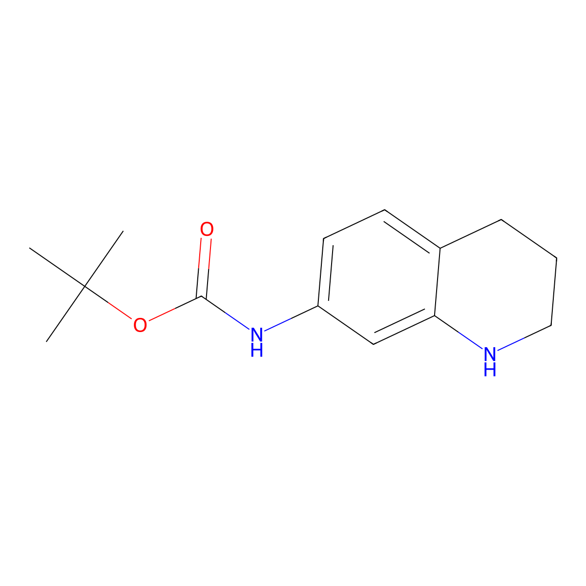 tert-butyl N-(1,2,3,4-tetrahydroquinolin-7-yl)carbamate molecular structure, CAS 1176657-15-0