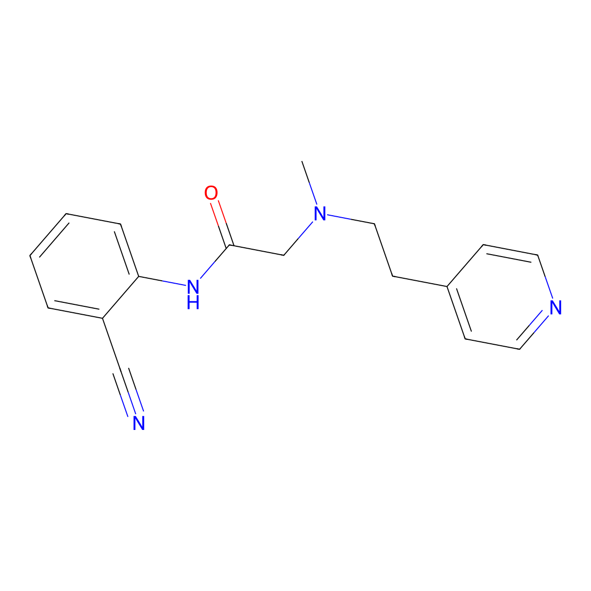N-(2-cyanophenyl)-2-{methyl[2-(pyridin-4-yl)ethyl]amino}acetamide molecular structure, CAS 1176667-22-3