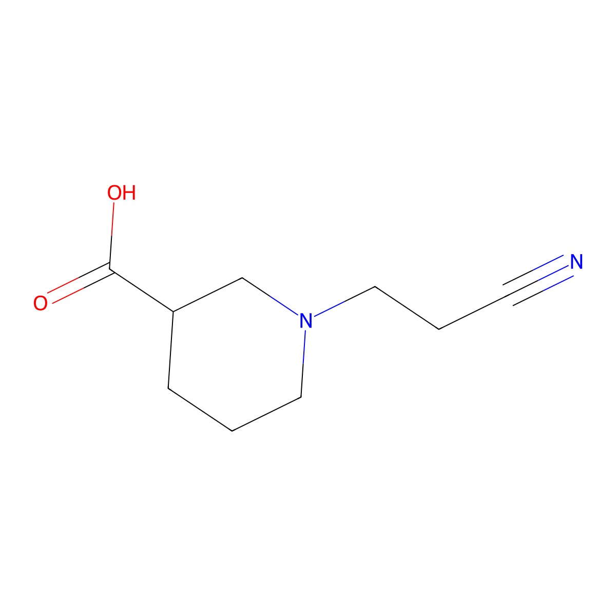 1-(2-Cyanoethyl)piperidine-3-carboxylic acid molecular structure, CAS 1176667-26-7