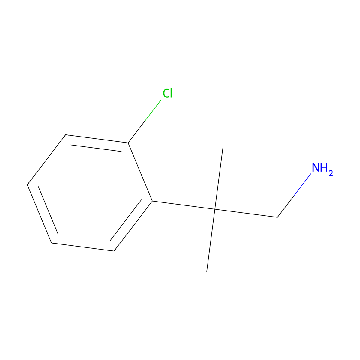 2-(2-Chlorophenyl)-2-methylpropan-1-amine molecular structure, CAS 1176667-92-7