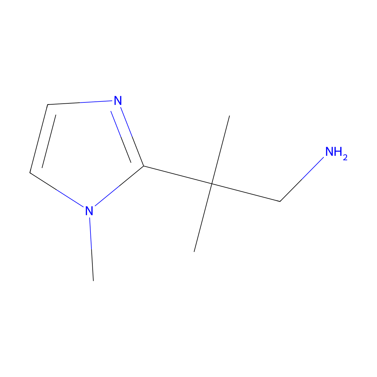 2-methyl-2-(1-methyl-1H-imidazol-2-yl)propan-1-amine molecular structure, CAS 1176667-95-0