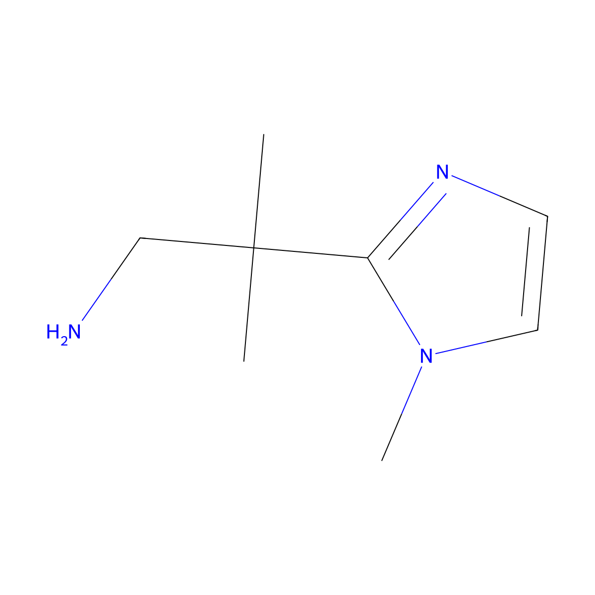 2-methyl-2-(1-methyl-1H-imidazol-2-yl)propan-1-amine molecular structure, CAS 1176667-95-0