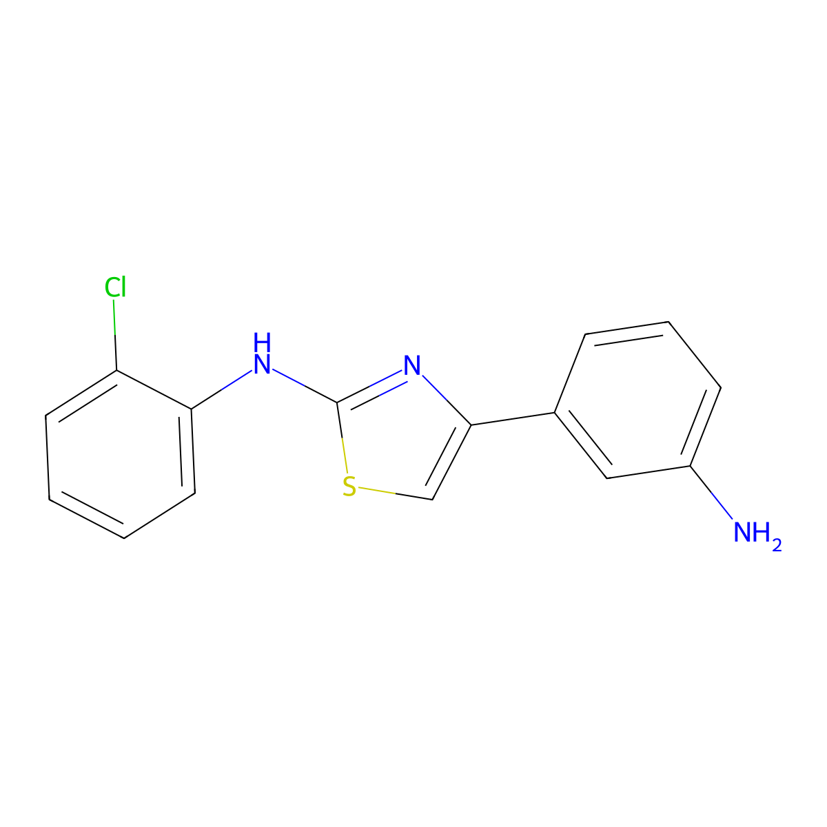 4-(3-aminophenyl)-N-(2-chlorophenyl)thiazol-2-amine molecular structure, CAS 1176672-78-8