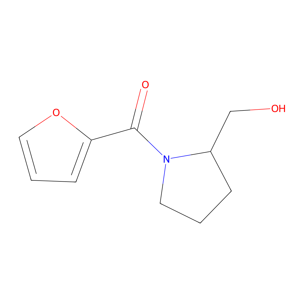 [1-(Furan-2-carbonyl)pyrrolidin-2-yl]methanol molecular structure, CAS 1176673-60-1