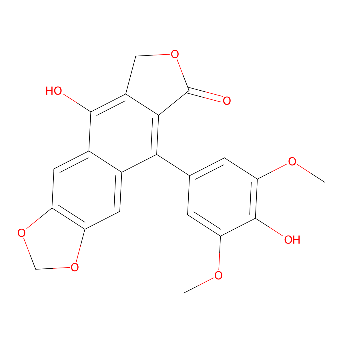 4'-Demethyldehydropodophyllotoxin molecular structure, CAS 117669-31-5