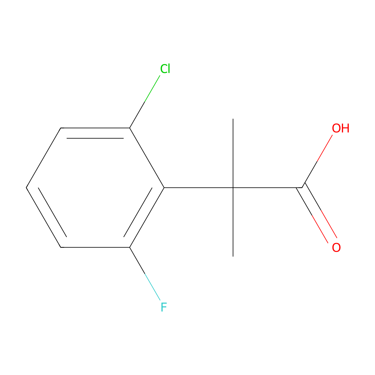 2-(2-Chloro-6-fluorophenyl)-2-methylpropanoic acid molecular structure, CAS 1176702-57-0