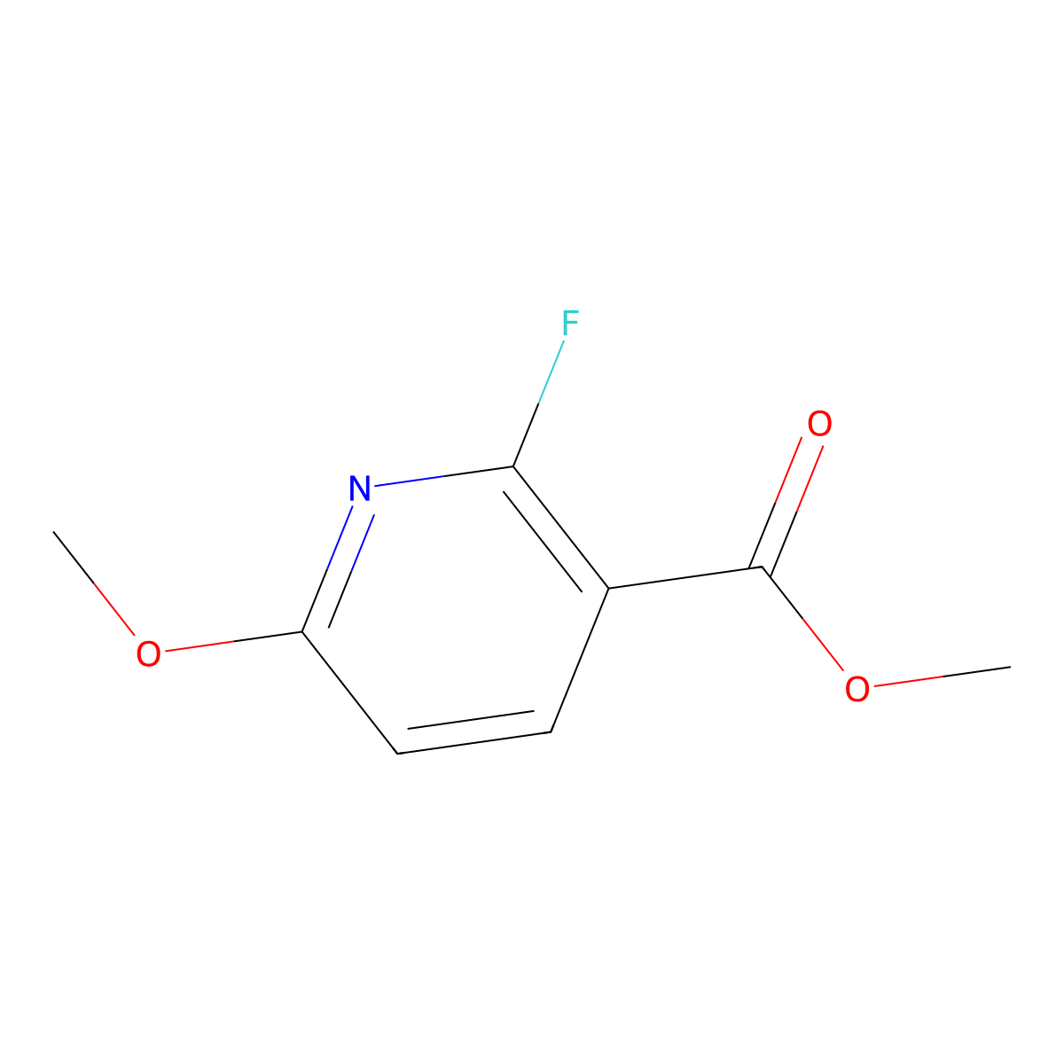 Methyl 2-fluoro-6-methoxynicotinate molecular structure, CAS 117671-03-1