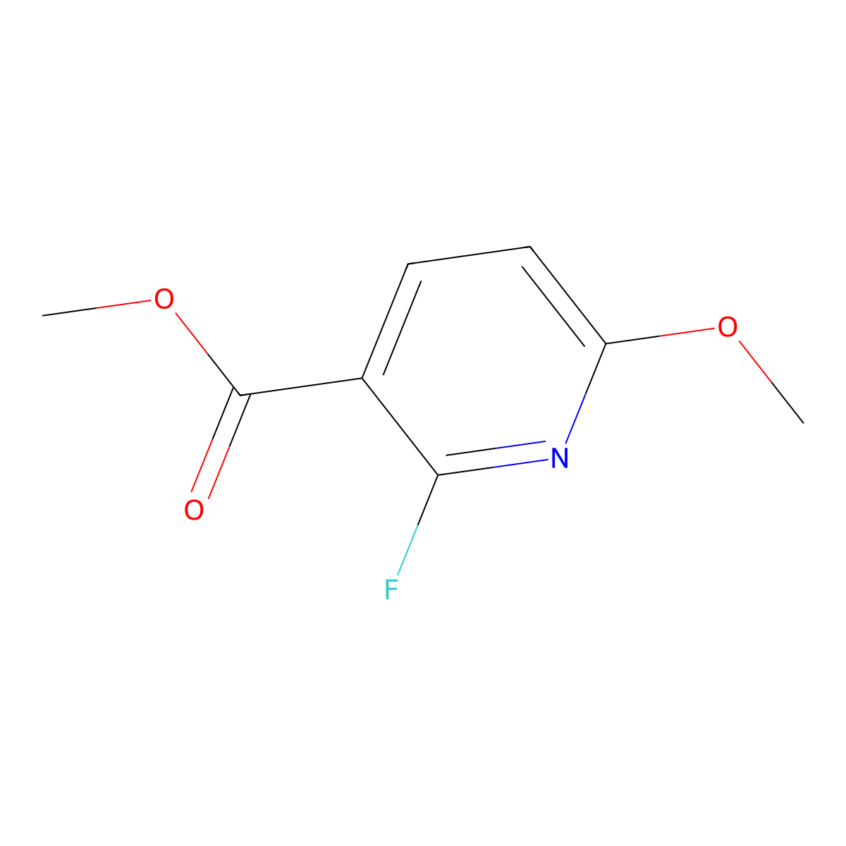 Methyl 2-fluoro-6-methoxynicotinate molecular structure, CAS 117671-03-1