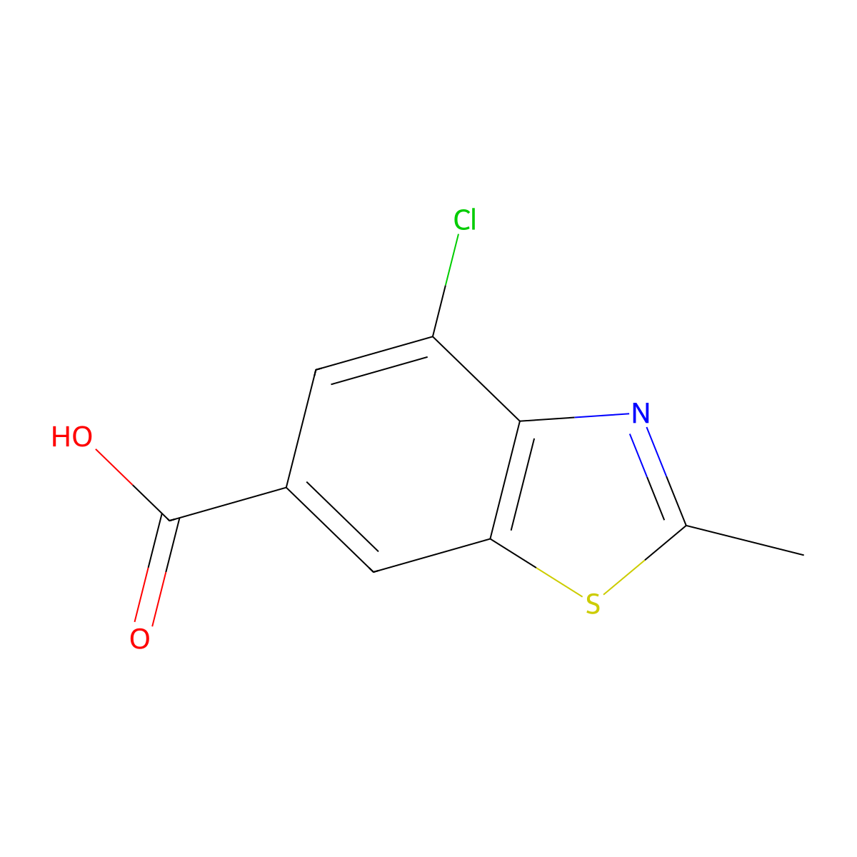 4-Chloro-2-methyl-1,3-benzothiazole-6-carboxylic acid molecular structure, CAS 1176713-90-8