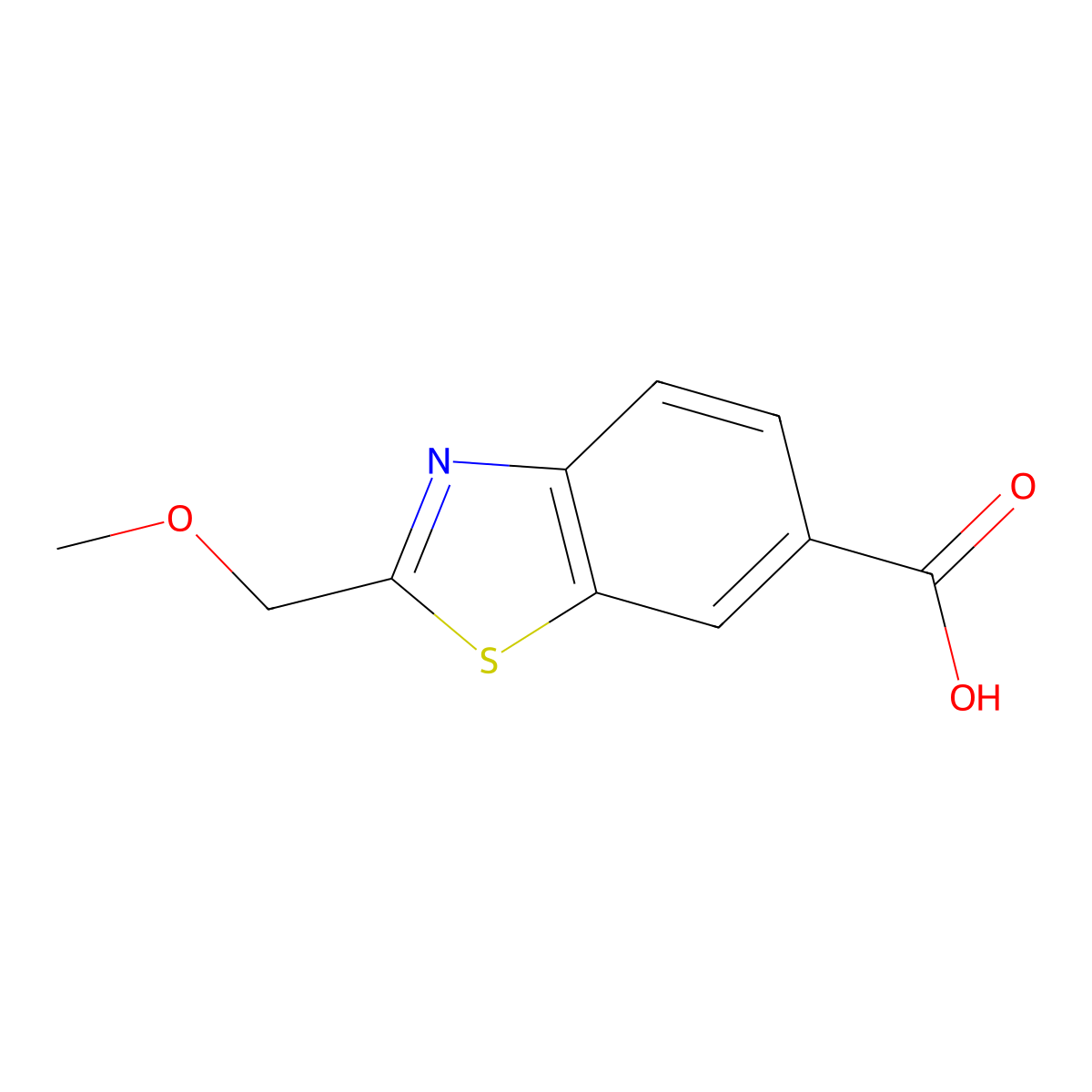 2-(Methoxymethyl)benzo[d]thiazole-6-carboxylic acid molecular structure, CAS 1176714-13-8