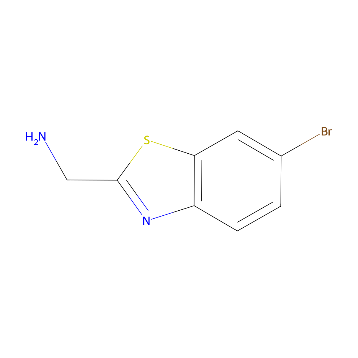 (6-Bromobenzo[d]thiazol-2-yl)methanamine molecular structure, CAS 1176714-51-4