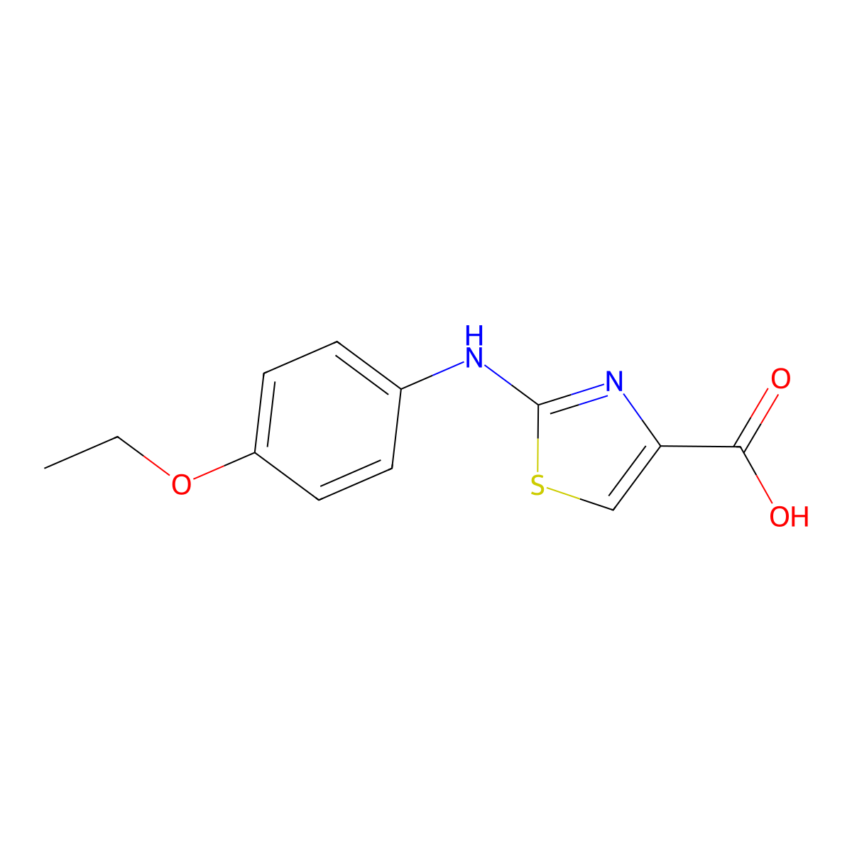 2-[(4-Ethoxyphenyl)amino]-1,3-thiazole-4-carboxylic acid molecular structure, CAS 1176721-69-9