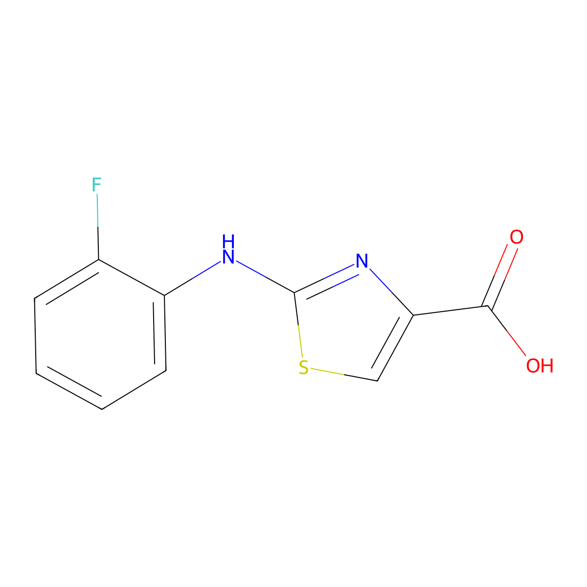 2-[(2-Fluorophenyl)amino]-1,3-thiazole-4-carboxylic acid molecular structure, CAS 1176721-71-3