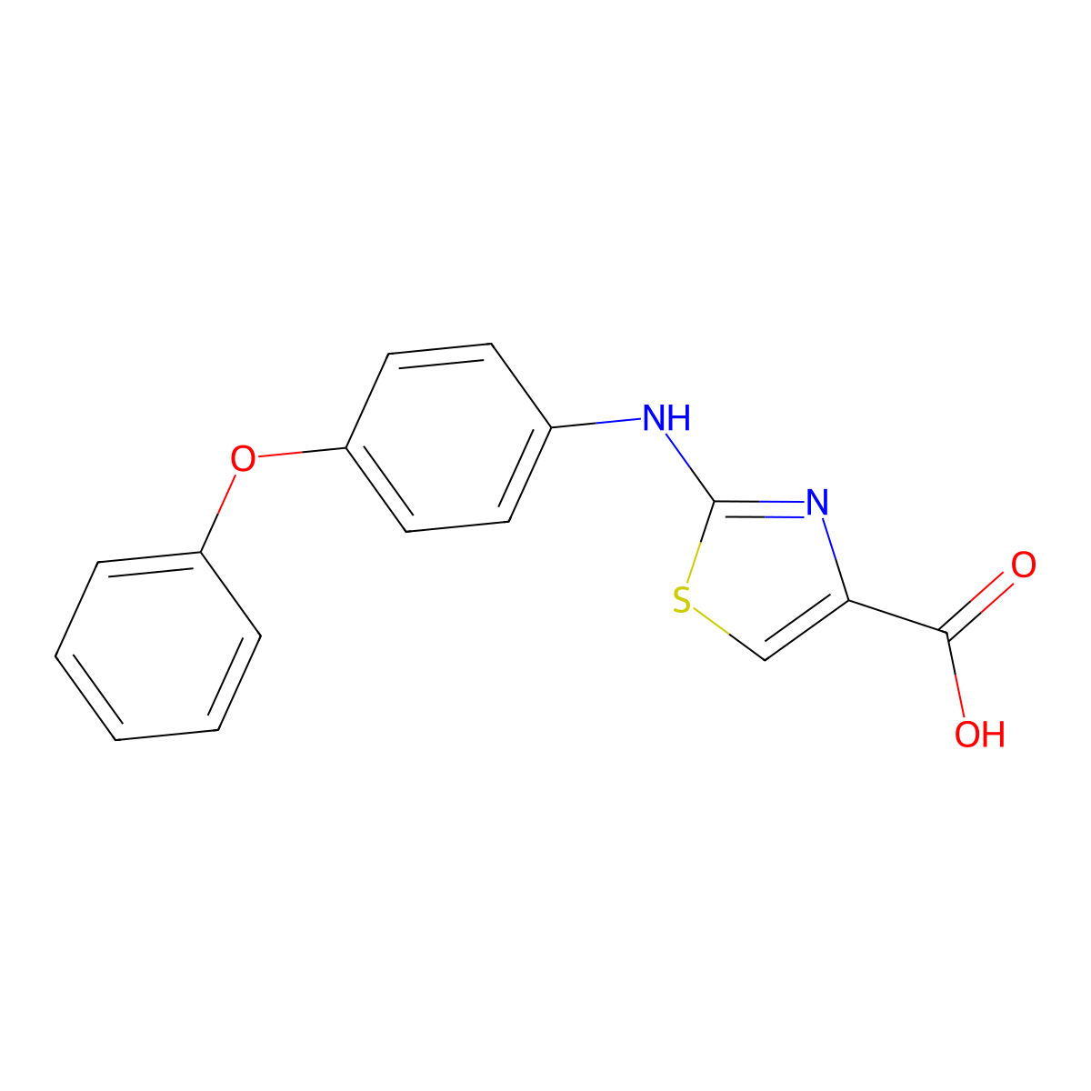 2-[(4-Phenoxyphenyl)amino]-1,3-thiazole-4-carboxylic acid molecular structure, CAS 1176721-85-9