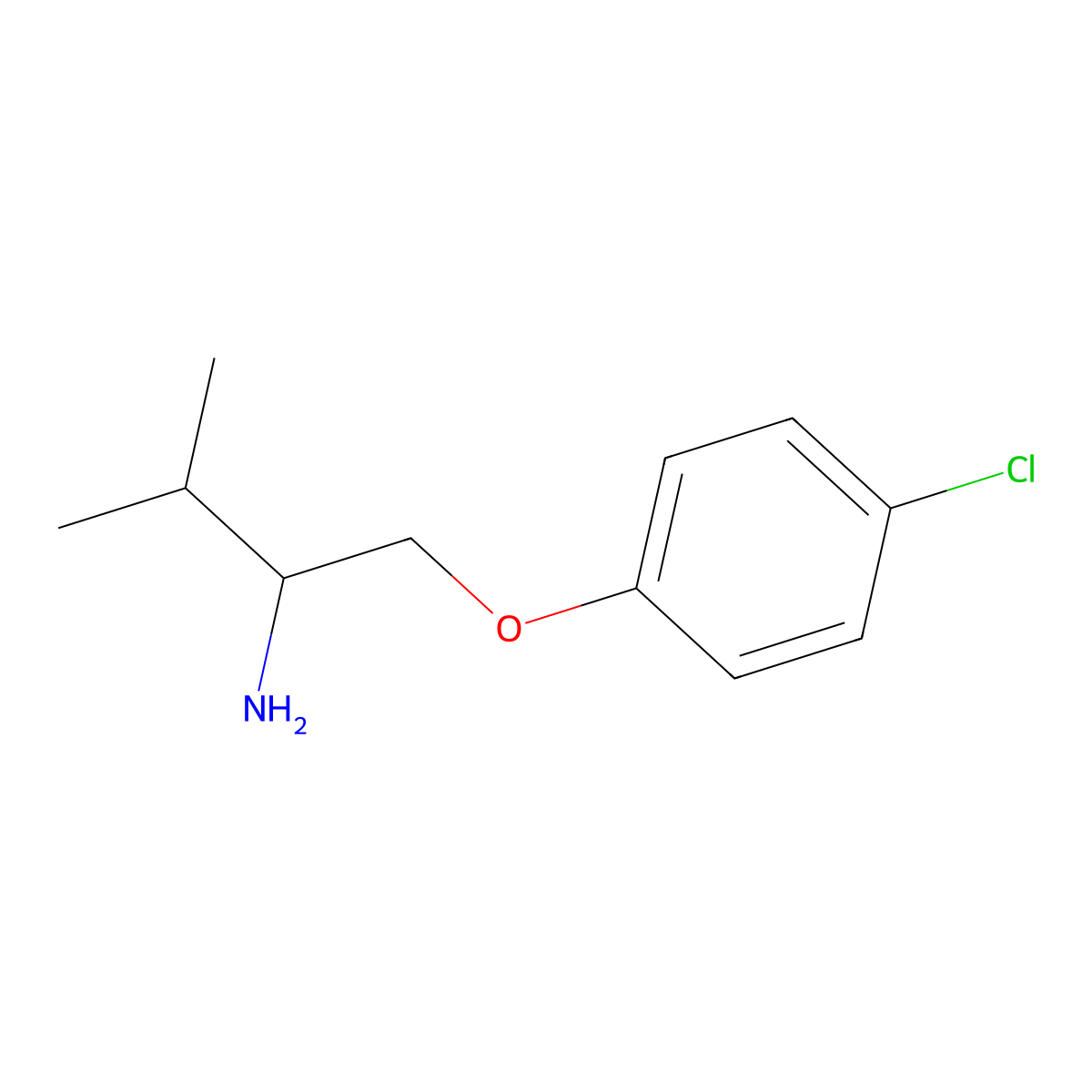 1-(4-Chlorophenoxy)-3-methylbutan-2-amine molecular structure, CAS 1176724-37-0