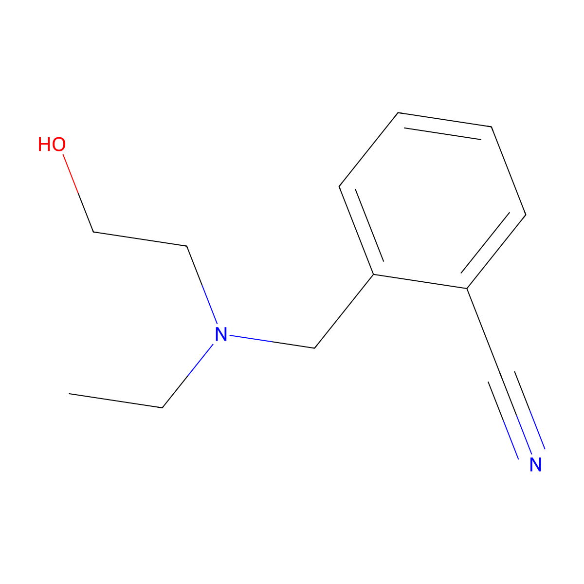 2-{[Ethyl-(2-hydroxy-ethyl)-amino]-methyl}-benzonitrile molecular structure, CAS 1176738-33-2