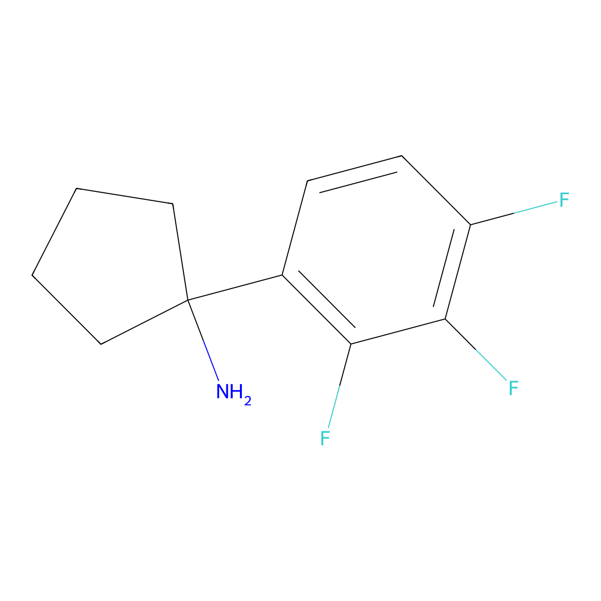 1-(2,3,4-Trifluorophenyl)cyclopentan-1-amine molecular structure, CAS 1176739-98-2