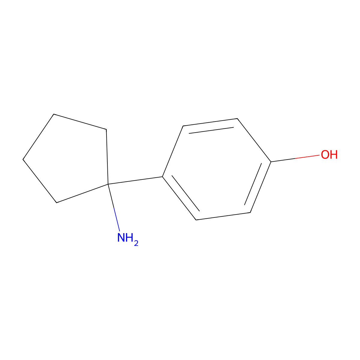 4-(1-Aminocyclopentyl)phenol molecular structure, CAS 1176740-01-4