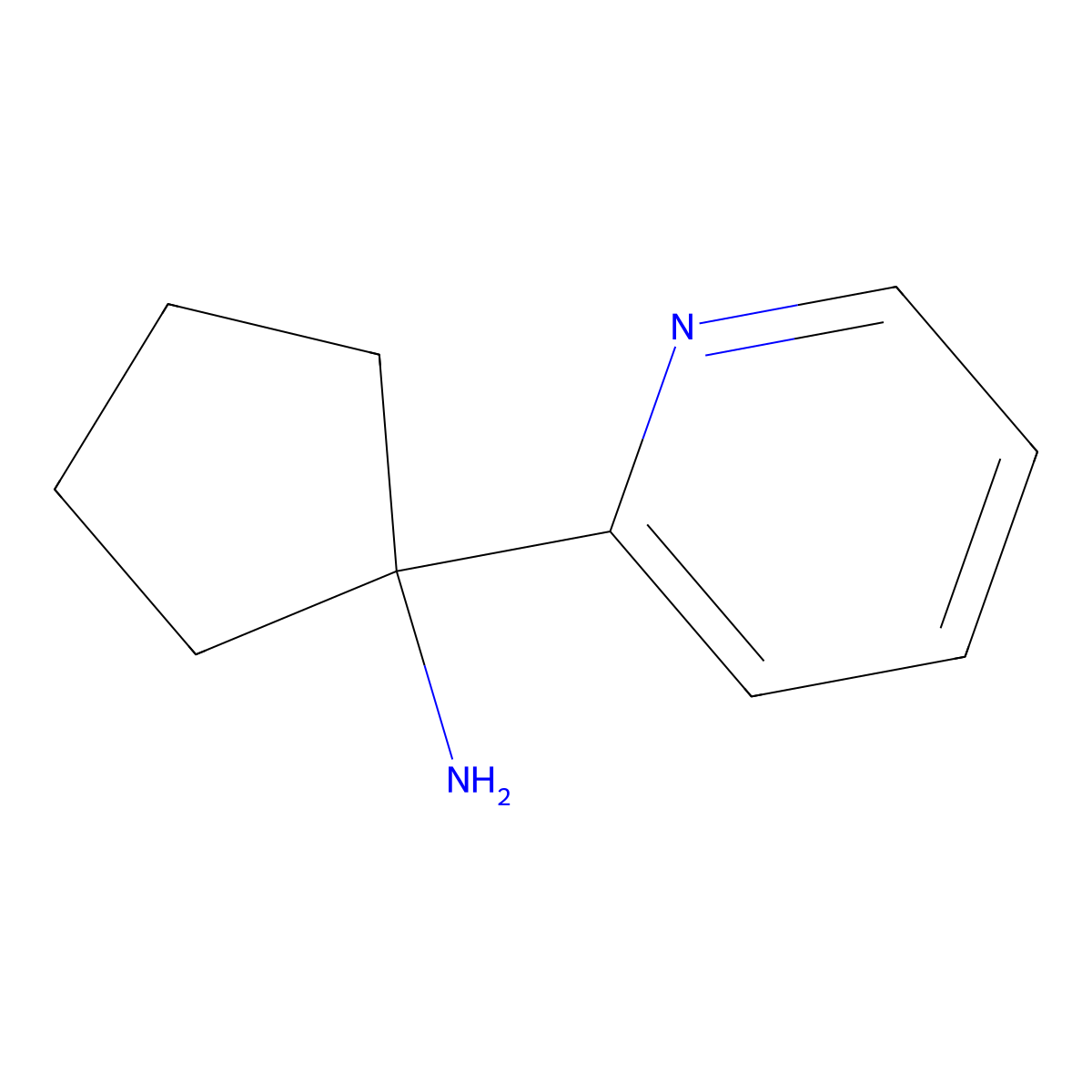 1-(Pyridin-2-yl)cyclopentan-1-amine molecular structure, CAS 1176740-04-7