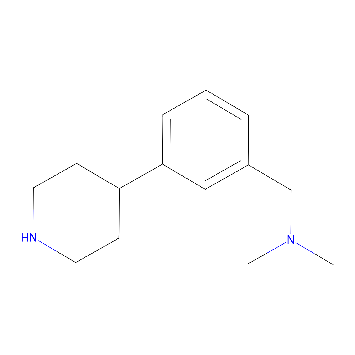 N,N-Dimethyl(3-(piperidin-4-YL)phenyl)methanamine molecular structure, CAS 1176740-31-0