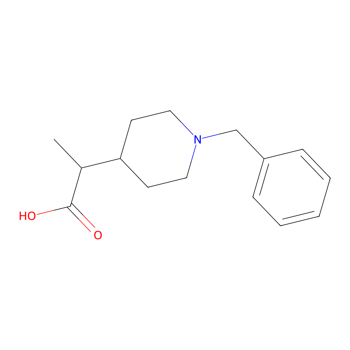 2-(1-Benzylpiperidin-4-yl)propanoic acid molecular structure, CAS 1176740-44-5