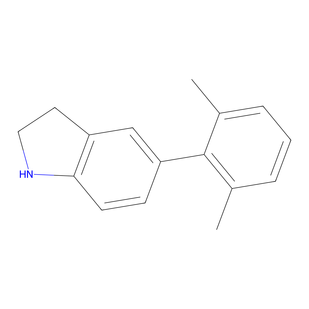 5-(2,6-Dimethylphenyl)indoline molecular structure, CAS 1176740-73-0