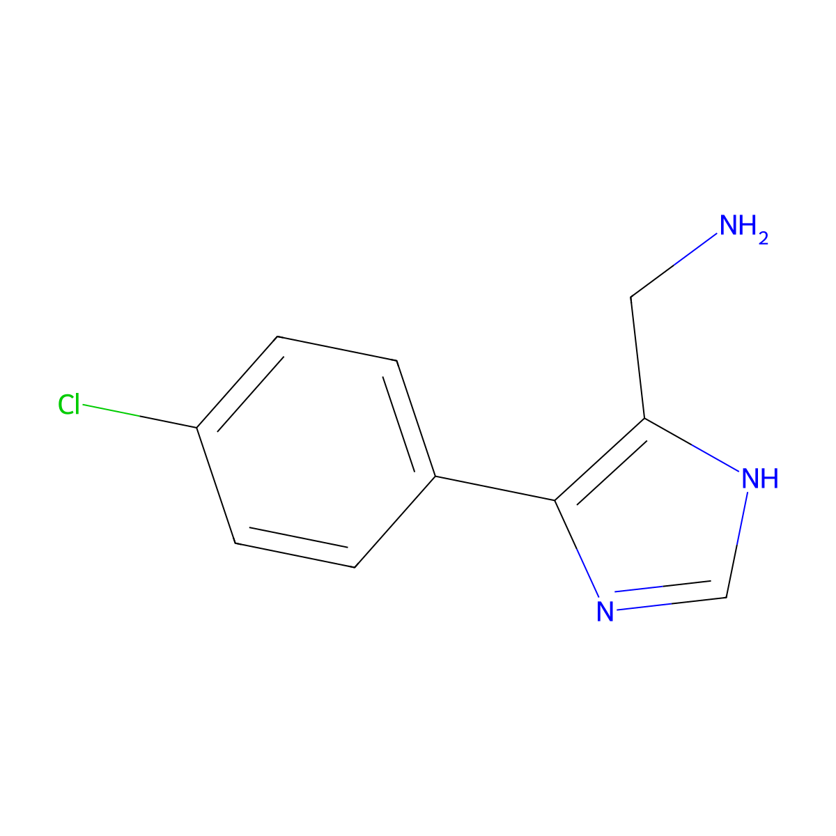 [5-(4-chlorophenyl)-1H-imidazol-4-yl]methanamine molecular structure, CAS 1176748-94-9