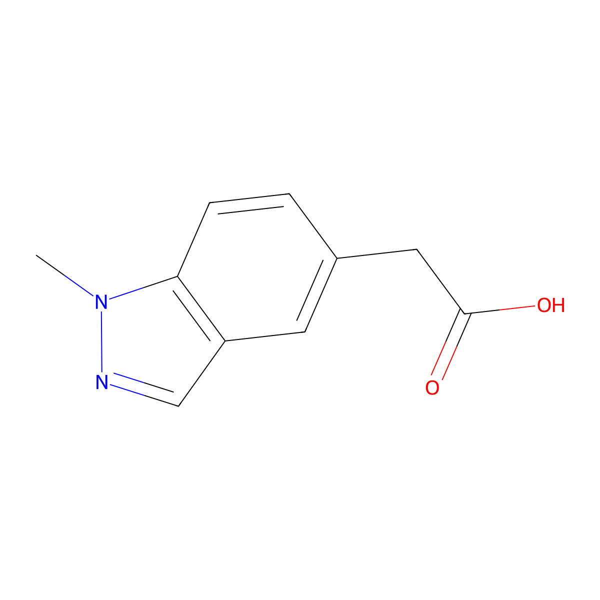2-(1-methyl-1H-indazol-5-yl)acetic acid molecular structure, CAS 1176749-66-8