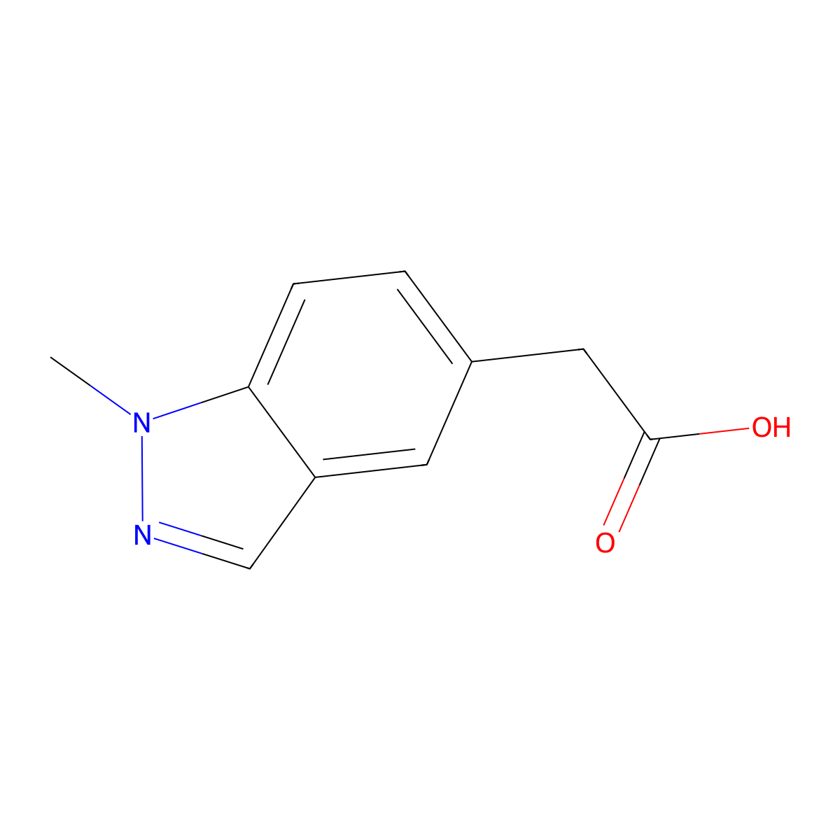 2-(1-methyl-1H-indazol-5-yl)acetic acid molecular structure, CAS 1176749-66-8