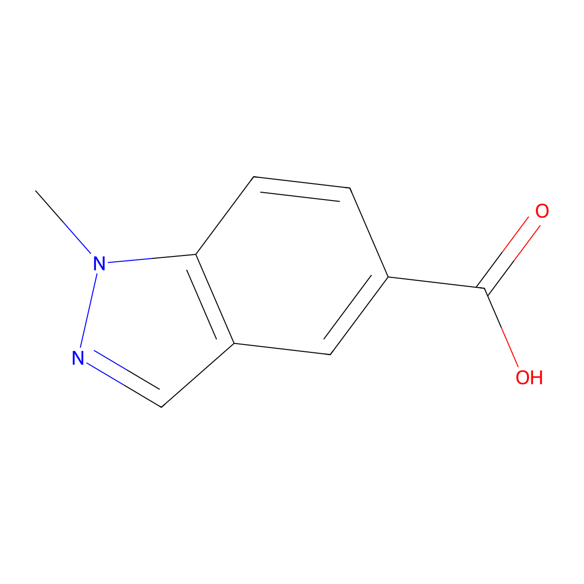 1-Methyl-1H-indazole-5-carboxylic acid molecular structure, CAS 1176754-31-6