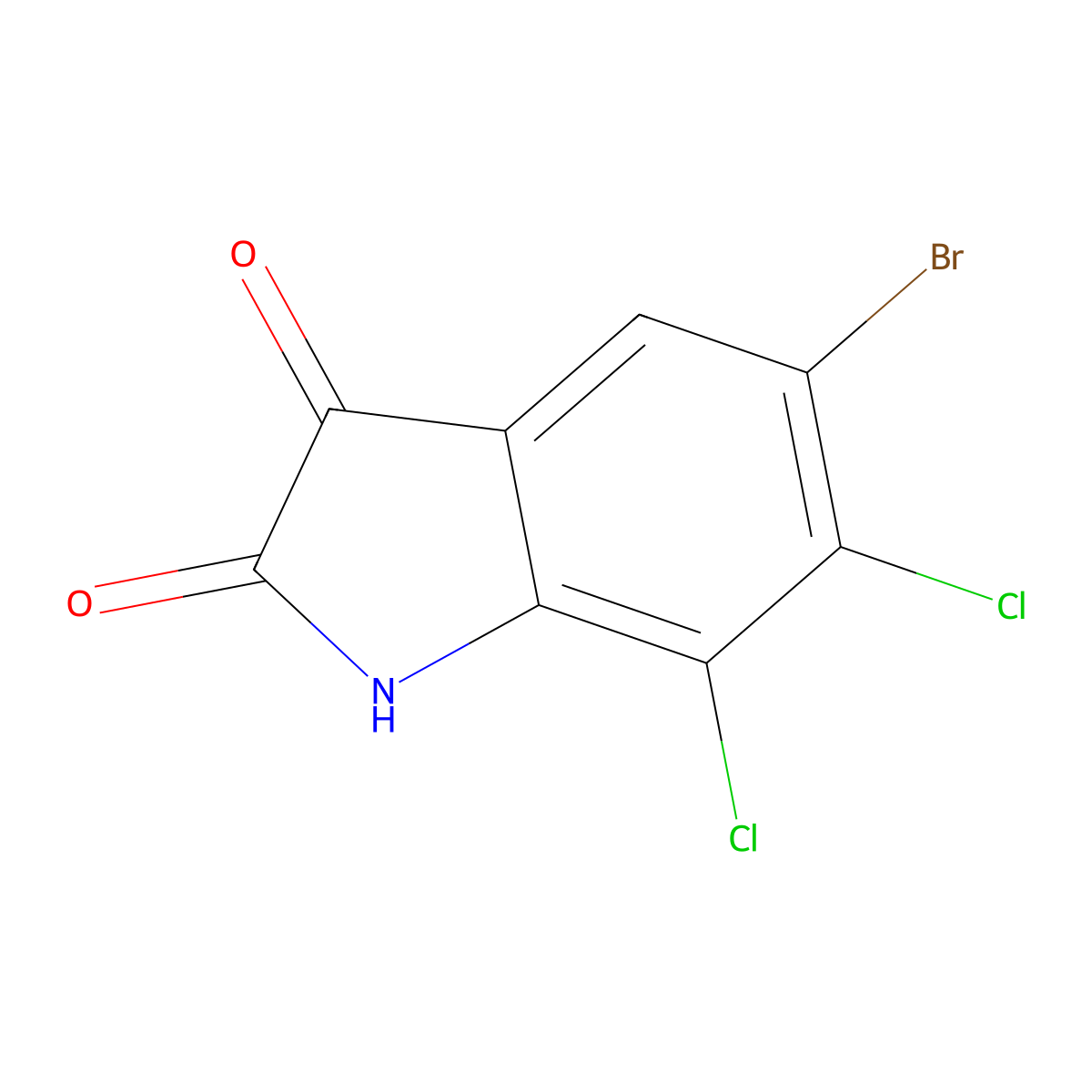 5-Bromo-6,7-dichloro-2,3-dihydro-1H-indole-2,3-dione molecular structure, CAS 1176756-94-7