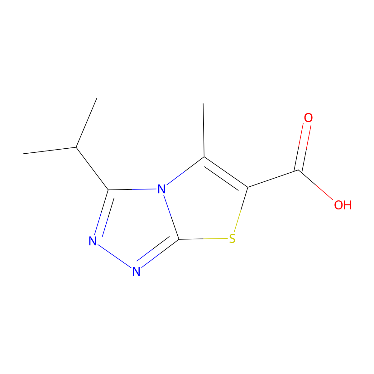 5-Methyl-3-(propan-2-yl)-[1,2,4]triazolo[3,4-b][1,3]thiazole-6-carboxylic acid molecular structure, CAS 1176761-60-6