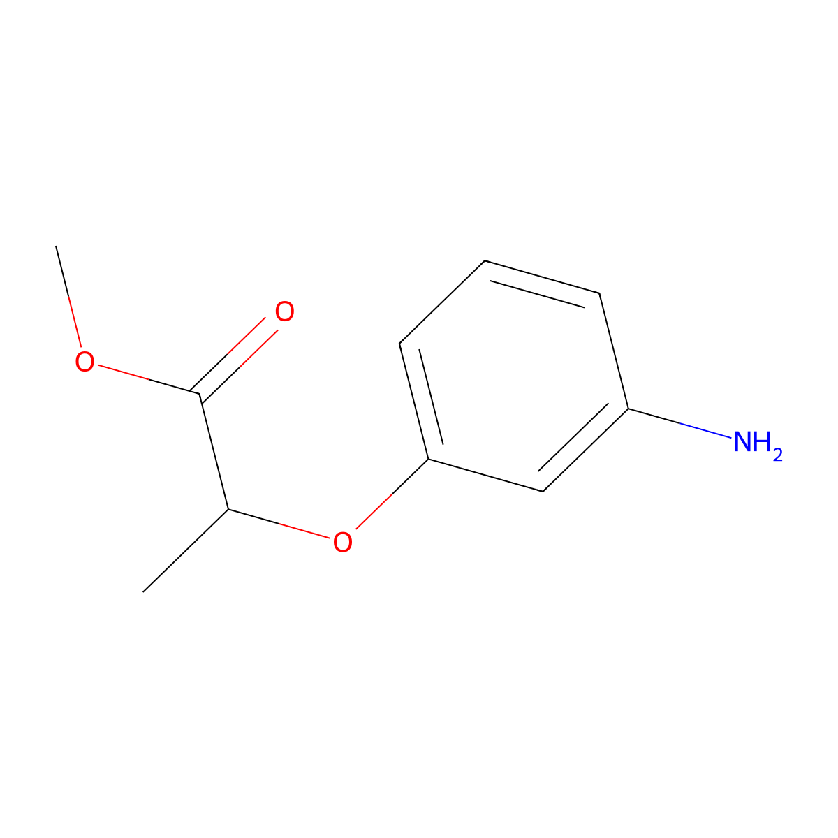 Methyl 2-(3-aminophenoxy)propanoate molecular structure, CAS 1176763-00-0