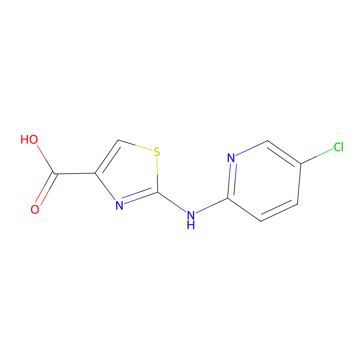 2-((5-Chloropyridin-2-yl)amino)thiazole-4-carboxylic acid molecular structure, CAS 1176765-36-8