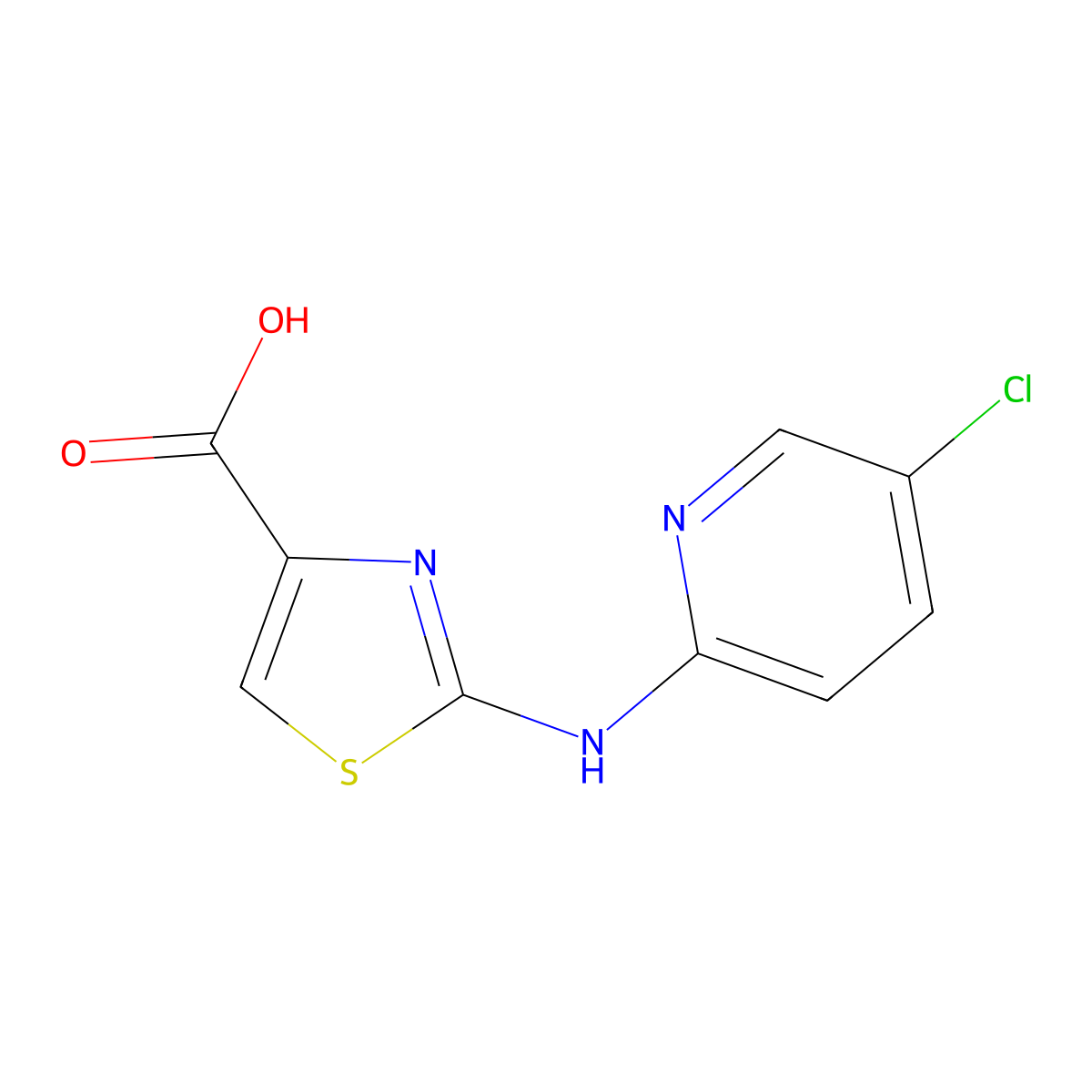 2-((5-Chloropyridin-2-yl)amino)thiazole-4-carboxylic acid molecular structure, CAS 1176765-36-8