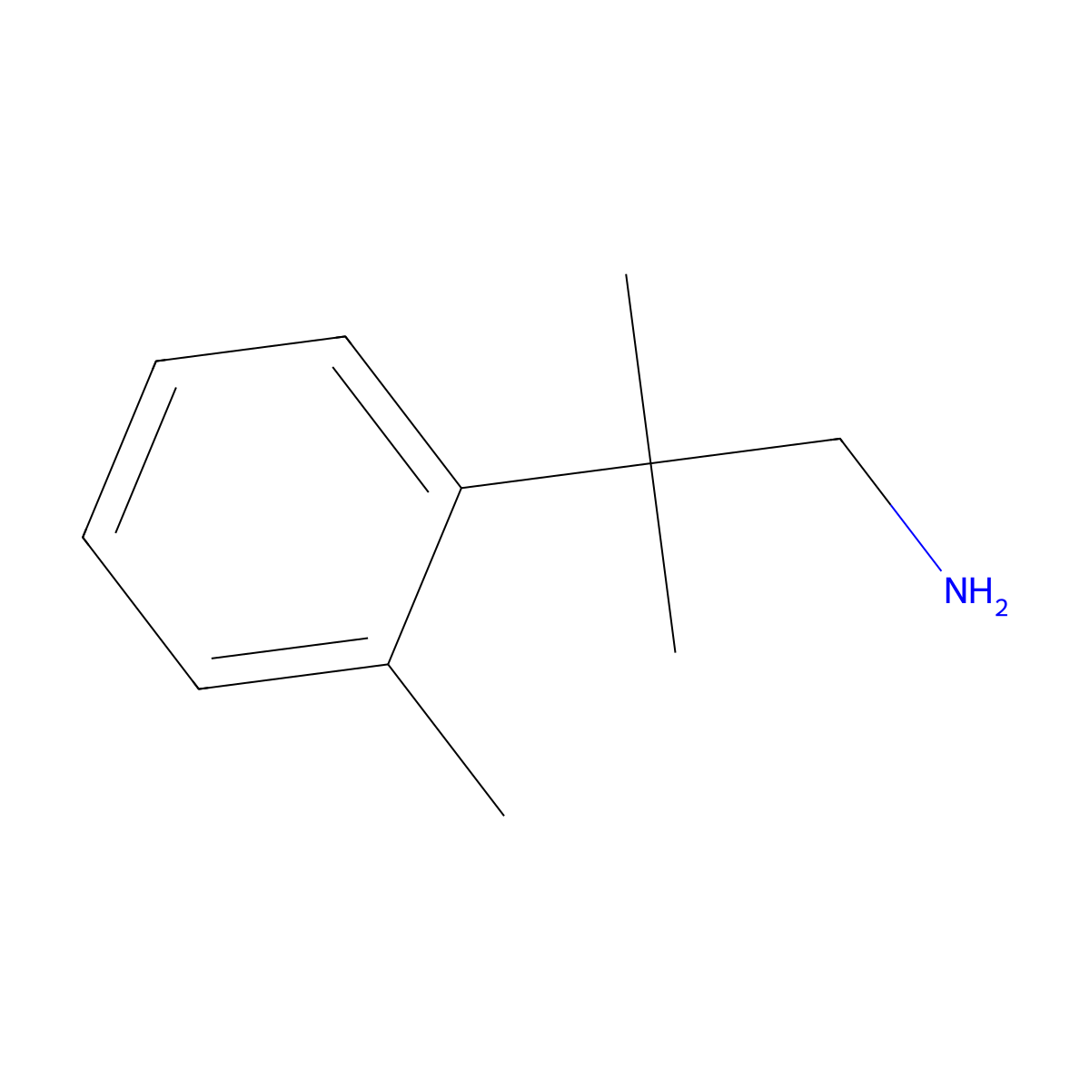 2-Methyl-2-(2-methylphenyl)propan-1-amine molecular structure, CAS 1176768-39-0