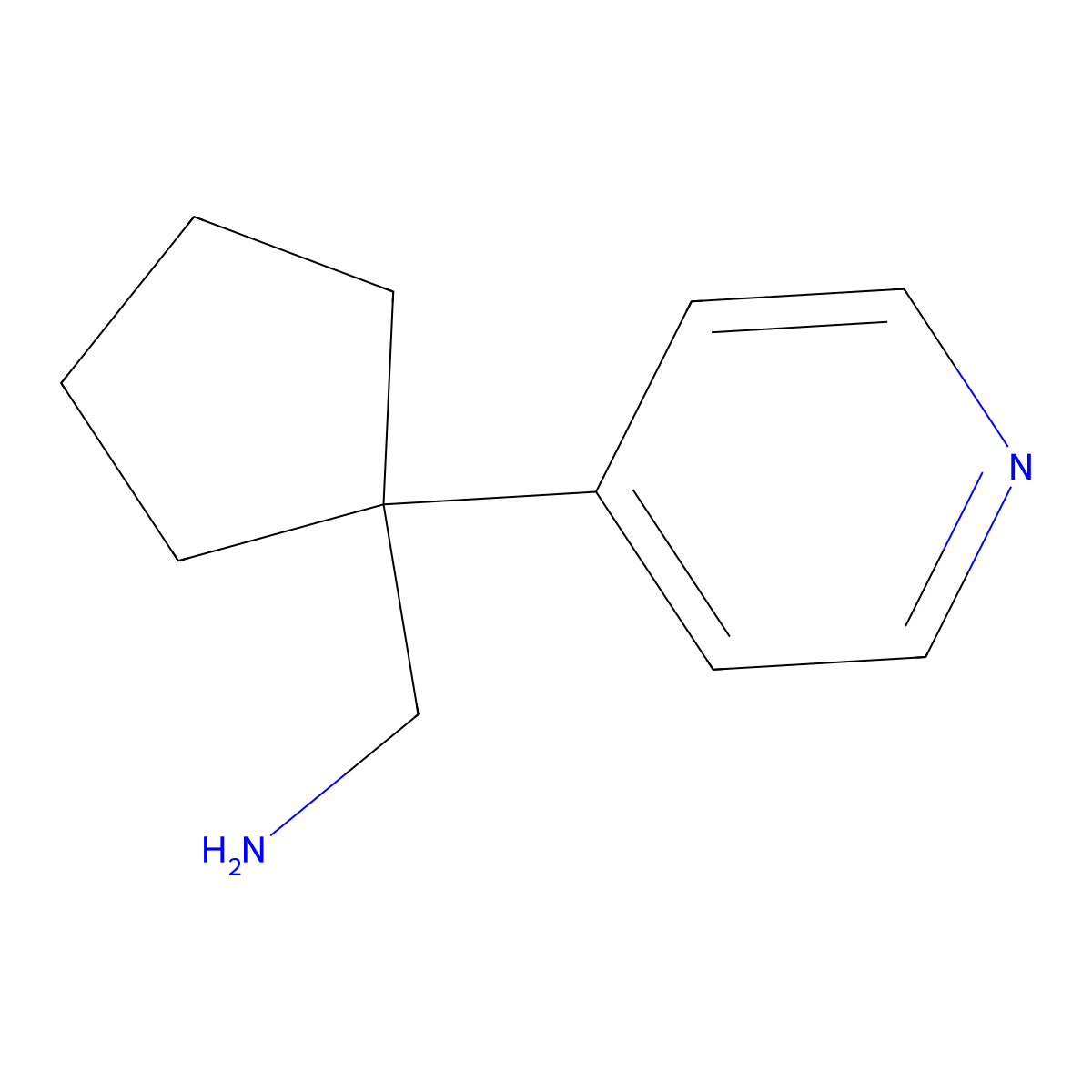 (1-(Pyridin-4-yl)cyclopentyl)methanamine molecular structure, CAS 1176768-46-9