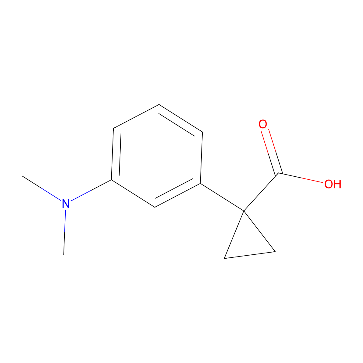 1-(3-(Dimethylamino)phenyl)cyclopropane-1-carboxylic acid molecular structure, CAS 1176768-61-8