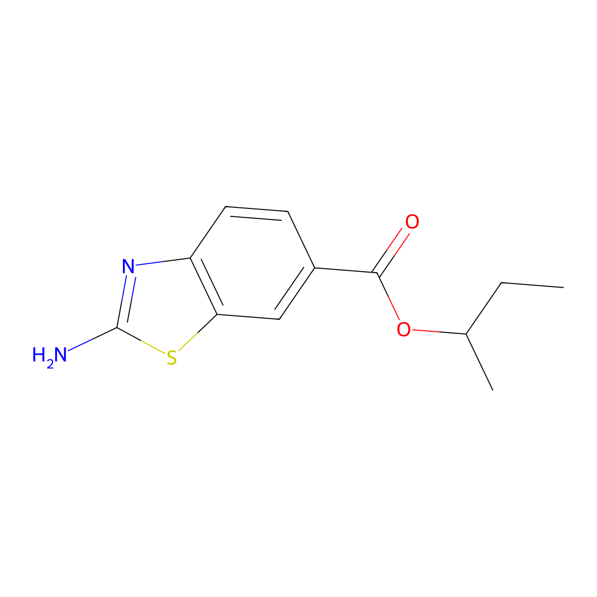 Butan-2-yl 2-amino-1,3-benzothiazole-6-carboxylate molecular structure, CAS 1176774-49-4