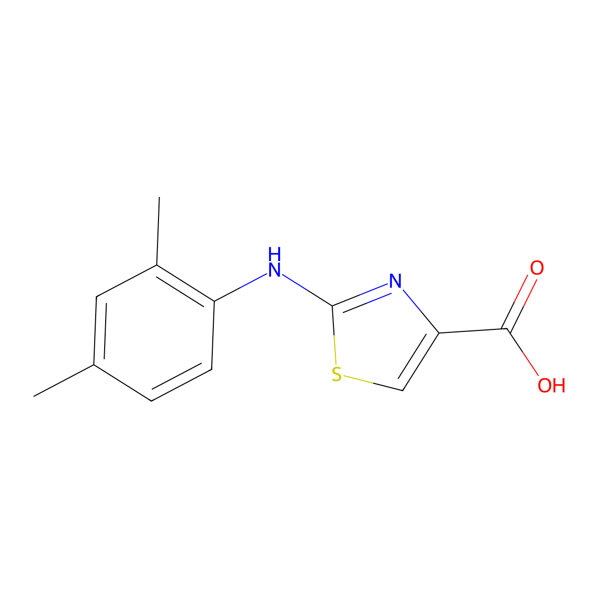 2-[(2,4-Dimethylphenyl)amino]-1,3-thiazole-4-carboxylic acid molecular structure, CAS 1176779-79-5