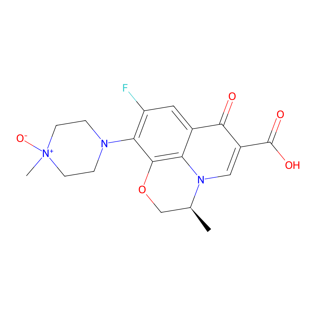 Levofloxacin N-oxide molecular structure, CAS 117678-38-3